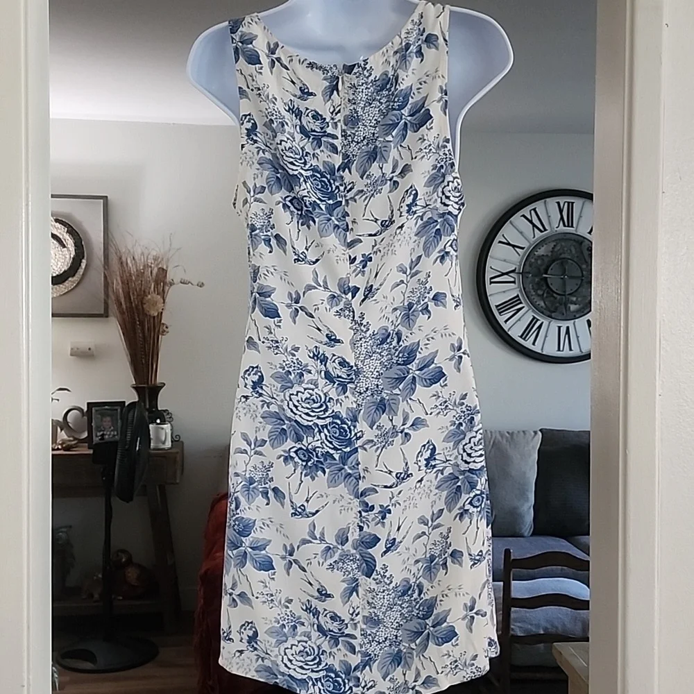 Reformation Pompadour Blue White Floral Mini Dress Cottagecore French Girl - Picture 6 of 11